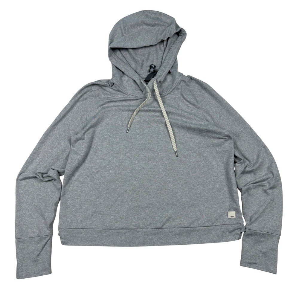 Vuori Halo Essential Hoodie‎ Womens Medium Grey Heather Pullover VW226  Running